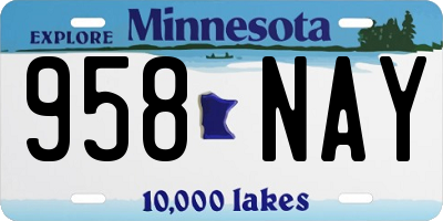 MN license plate 958NAY