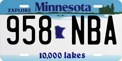 MN license plate 958NBA