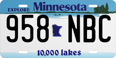 MN license plate 958NBC