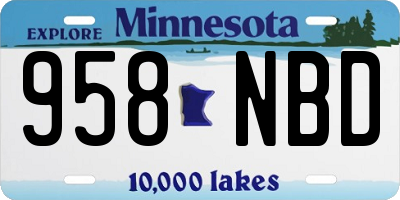 MN license plate 958NBD
