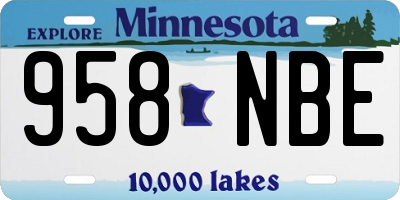 MN license plate 958NBE
