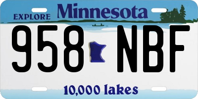 MN license plate 958NBF
