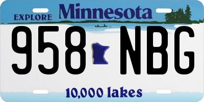 MN license plate 958NBG