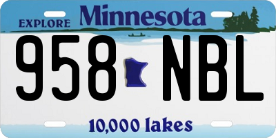 MN license plate 958NBL