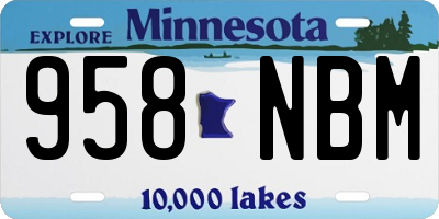 MN license plate 958NBM