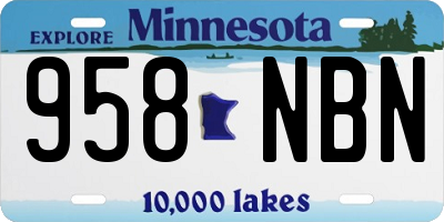 MN license plate 958NBN