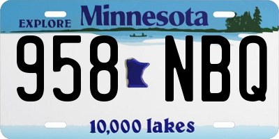 MN license plate 958NBQ