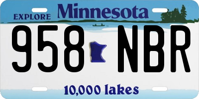 MN license plate 958NBR