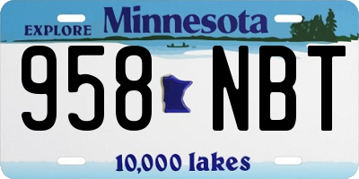 MN license plate 958NBT