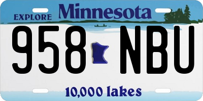 MN license plate 958NBU