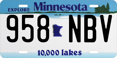 MN license plate 958NBV