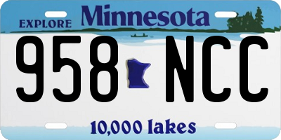 MN license plate 958NCC