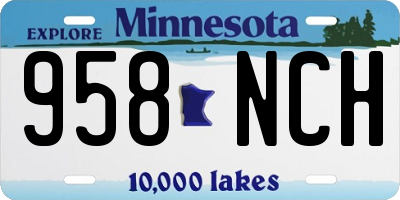 MN license plate 958NCH