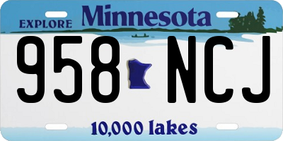 MN license plate 958NCJ