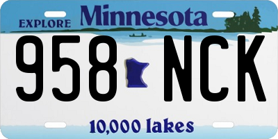 MN license plate 958NCK