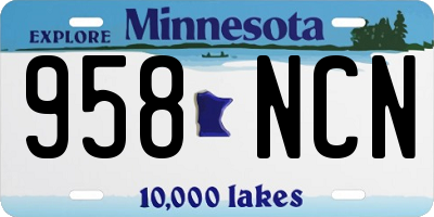 MN license plate 958NCN
