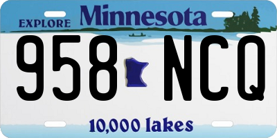 MN license plate 958NCQ