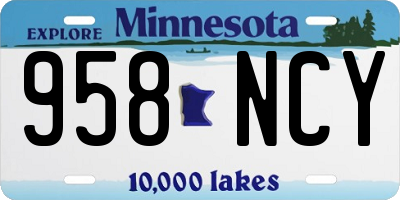 MN license plate 958NCY
