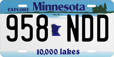 MN license plate 958NDD