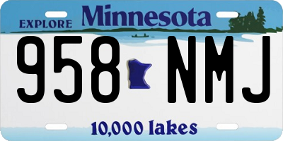 MN license plate 958NMJ