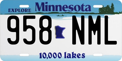MN license plate 958NML