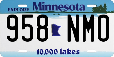 MN license plate 958NMO