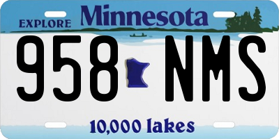 MN license plate 958NMS
