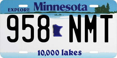 MN license plate 958NMT