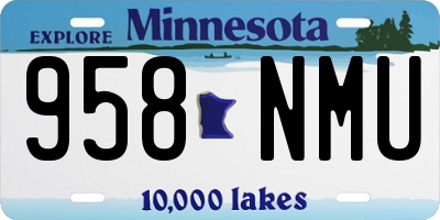 MN license plate 958NMU