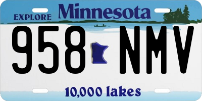 MN license plate 958NMV
