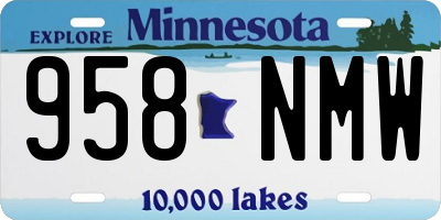 MN license plate 958NMW