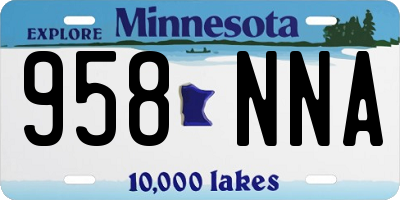 MN license plate 958NNA