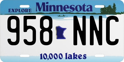 MN license plate 958NNC