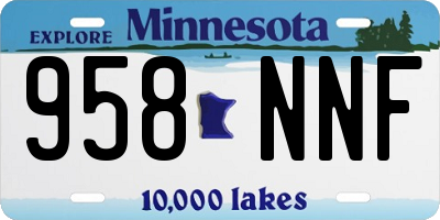 MN license plate 958NNF