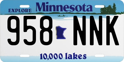 MN license plate 958NNK