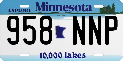 MN license plate 958NNP