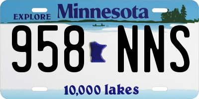 MN license plate 958NNS