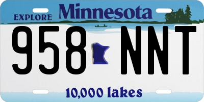 MN license plate 958NNT