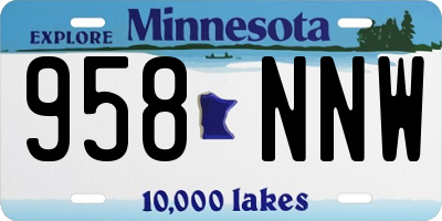 MN license plate 958NNW