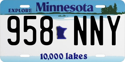 MN license plate 958NNY