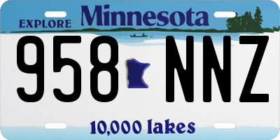 MN license plate 958NNZ