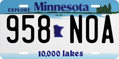 MN license plate 958NOA