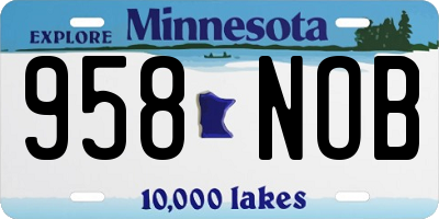 MN license plate 958NOB
