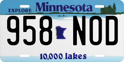 MN license plate 958NOD