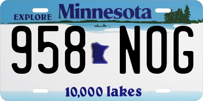 MN license plate 958NOG