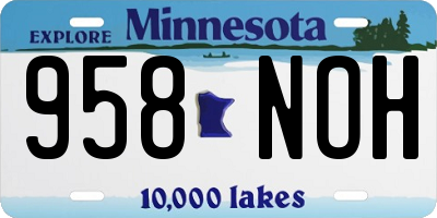 MN license plate 958NOH