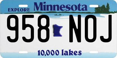 MN license plate 958NOJ