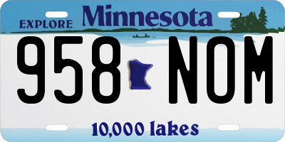 MN license plate 958NOM