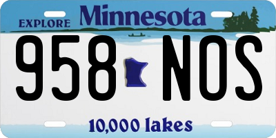 MN license plate 958NOS