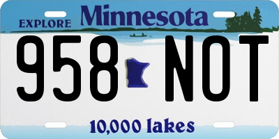 MN license plate 958NOT